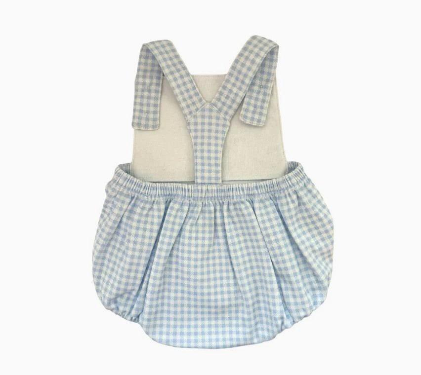 Blue Gingham Pima Romper